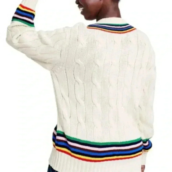 NWT Adult Croquet Stripe Cable Knit Sweater - Rowing Blazers x Target XS - Picture 2 of 6